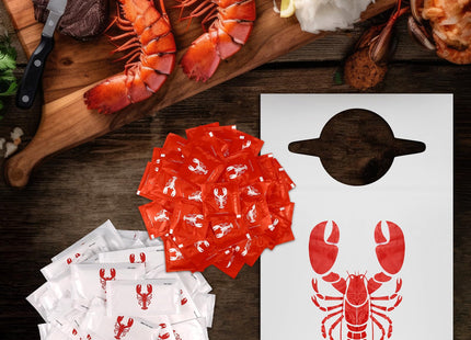 Umigy 200pcs Adult Lobster Crab Bib Wet Wipe Glove Set Seafood Party Supply