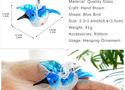 Blown Glass Hummingbird Ornament for Tree