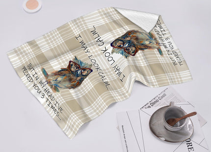 Wovoto Funny Owl Kitchen Towels Decorative Set of 2 Cute Dish Towel 16"x24"
