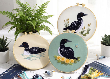 Mindsoft 3 Set Needlepoint Kit for Beginners with Hoop,Loon