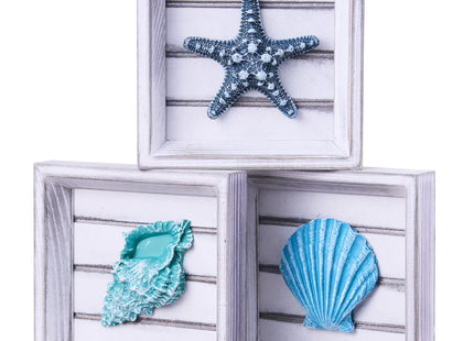 LODOCAVE Seashell Starfish 3D Art Beach Wall Decor, 6.3"x6.3"
