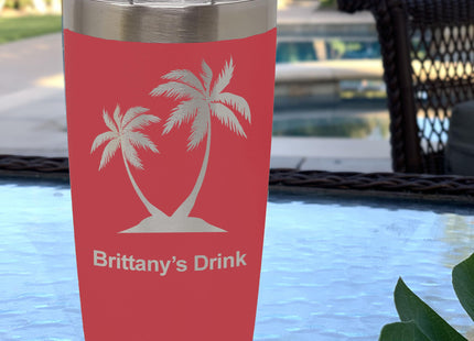 LaserGram Personalized 20oz Tumbler, Boat Anchor (Maroon)
