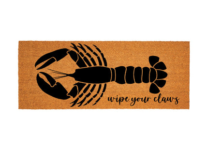Evergreen Nature Coir Doormat, 2'x5' Large Welcome Mats for Double Doors, Outdoor Indoor Entrance Rug, Non-Slip Front Door Mat for Beach House Porch Patio (Lobster, 60"x24")
