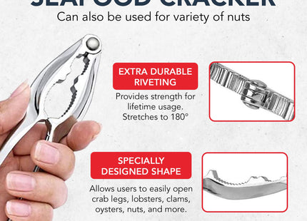 Crab Leg Crackers and Picks, Set of 4 Easy-to-Use Lobster Crackers & Stainless Steel Lobster Picks, Crab Crackers and Tools, Seafood Tool Kit by Smedley & York