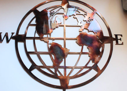Nautical Compass Wall Art with Globe 20" 30",34" or 36"