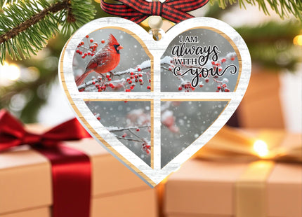 Cardinal Christmas Ornaments, Sympathy Gift for Loss of Loved One, Memorial Gifts for Loss of Mom, Dad, Grandma, Grandpa, (Cardinal Heart)