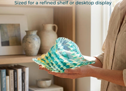 Qf Hand Blown Seashell, Beautiful Home Decor, Handmade Glass Art, Glass Conch