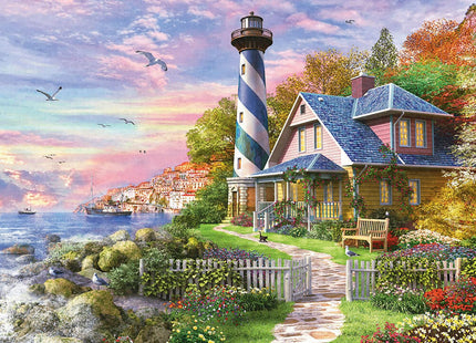 Educa - 4000 Piece Puzzle for Adults | Lighthouse in Rock Bay. Includes Lost Part Service. Measurements: 75.59" x 53.54". from 14 Years Old (17677)