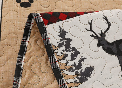 ARL HOME Rustic King Size Quilt Set - Red Buffalo Plaid Patchwork, Lightweight, Reversible Bedspread & Coverlet, Perfect for Lodge & Cabin Bedding