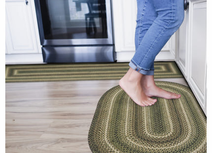Homespice Pinecone Oval Woven Rug Ideal as Jute Entryway Rug, 27x45