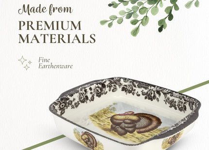 Spode – Woodland – Spode Woodland Handled Lasagna Dish - Brown/White