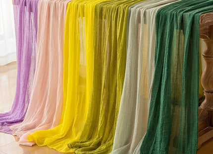 3Pcs Forest Green Cheesecloth Table Runner 120 Inches for Party Home Decor
