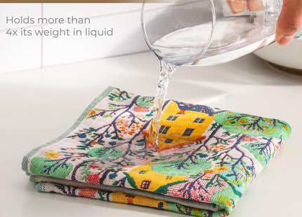 STASOPTK Cotton Mushroom Boho Floral Flour Sack Towels, Set of 2