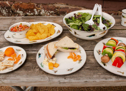 Golden Rabbit Enamelware Dinner Plates, 10.5 inch, Fishing Fly, Set of 4
