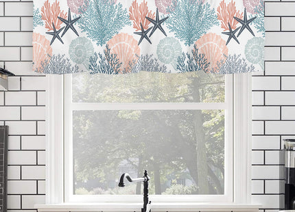 FJWMZ Summer Beach Curtains Valances for Windows Nautical Coastal Valance
