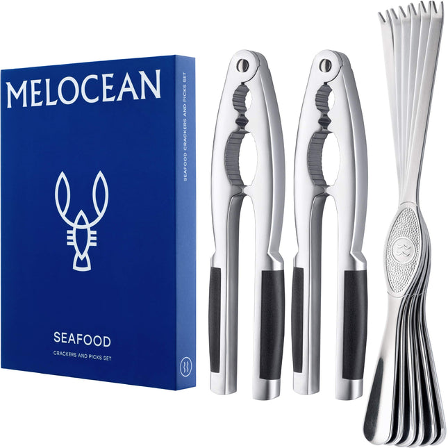 Melocean Professional 8-piece Crab Crackers and Tools Set in Gift Box