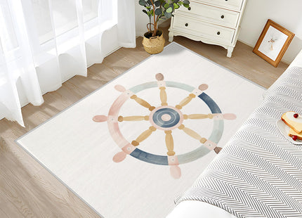 SherAvant Ship Wheel Area Rug - 2x3 Rug - Ship Wheel Rug - Cartoon Rudder Area Rug - Nautical Sea Ocean Rugs - Kids Boys Sailing Carpet - Home Decor