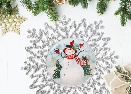 Snowflake Placemats Set of 6, Christmas Placemats Decorations Hollow Out Design Snowflake Table Mats Place Mats for Dining Table Setting Kitchen Table Mats Christmas Decoration(Silver Snowflake)