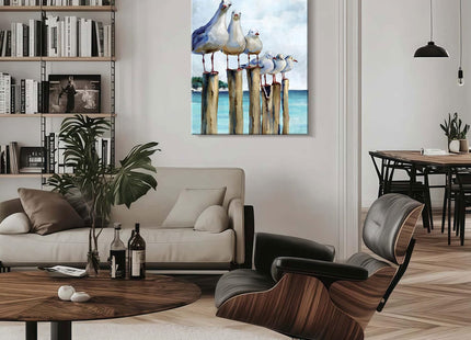 RJETZMU Seagull Decor, Beach Wall Art, Coastal Canvas, 16x24 Ready to Hang