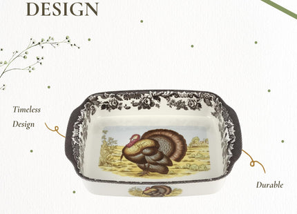 Spode – Woodland – Spode Woodland Handled Lasagna Dish - Brown/White