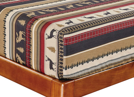 Chezmoi Collection 3-Piece Country Cabin Camping Wildlife Microfiber Printed Bed Sheet Set, Twin Size