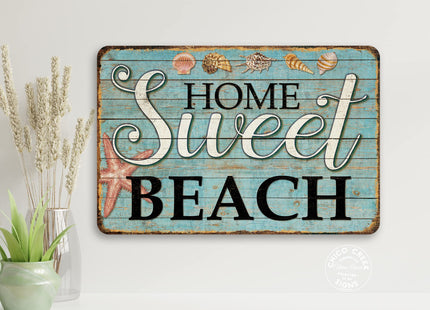 Home Sweet Beach Sign Beach Decor Ocean Decorations Nautical Signs Seashell Home Wall Gifts 12x18 112182001044