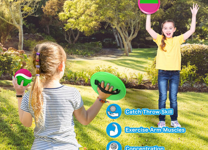 Officygnet Ball Catch Game, Kids Toss Game for Ages 3 4 5 6 7 8-12 Year Old Boy Girl, Catching Ball Set with 4 Paddles for Outdoor Toys/Yard Games/Beach Toys/Pool Toys for Kids Easter Birthday Gifts