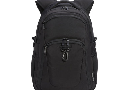 Amazon Basics Travel Laptop Backpack with Multiple Pockets and Compartments for 15.6 inch Laptop, Water Resistant, Spacious with Padded Shoulder Straps, Black