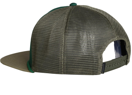 EDTREK Outdoorsman Pro Trucker Breathable Mesh Performance Cap - Flat Brim Snapback Hat (Common Loon - Green Wood Ash)