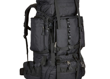 Amazon Basics Internal Frame Hiking Backpack for Camping and Backpacking, Adjustable Straps, Rainfly Included, 75 Liters, Black