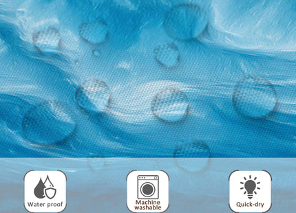 Blue Sea Wave Shower Curtain Set Ocean Coastal Nautical Bathroom Decor