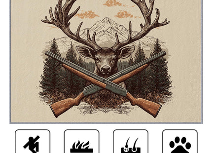 SherAvant Deer Rug 5x7-5x7 Rug - Deer Rug - Wildlife Mountain Forest Area Rug - Hunting Wild Animal Rugs - Rustic Cabin Animal Carpet - Deer Home Decor