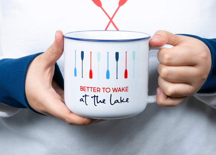 Pavilion - Better To Wake At The Lake - Large 17 Oz Stoneware Coffee Cup Mug