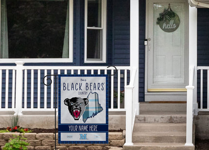 Rico Industries NCAA Maine Black Bears This is Bears Country - Plaid Design Personalized Garden Flag