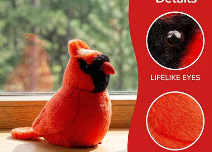 Frankiezhou Home Red Cardinal Bird Plush Toy - Realistic Northern Cardinal Stuffed Animals 6inch, Soft Plush Cardinal Animal Dolls, Cute Little Red Cardinal Plush for Your Friends