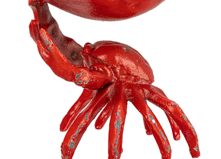 Distressed Red Decorative Cast Iron Crab Shaped Dish