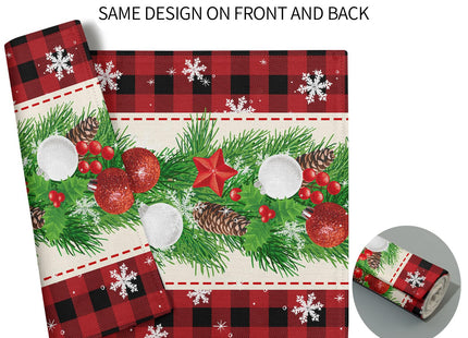 Christmas Placemats Set of 4 - Xmas Bells Place Mat 12x18 Inch Buffalo Plaid Pinecone Table Mat for Party Kitchen Dining Home Holiday Party Decor