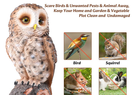 Owl Statue Outdoor, Resin Owl Garden Statues Owls Figurines Yard Decoration