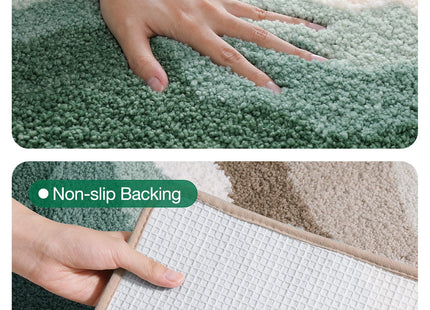 LUMI Coastal Bathroom Rug Soft Microfiber Absorbent Bath Mat 20x32