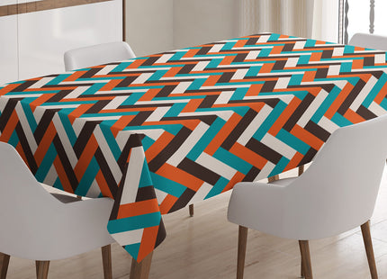 Ambesonne Tribal Tablecloth, Prehistoric Fox Arrows Bear Lodge Houses Feather Graphic, Rectangular Table Cover for Dining Room Kitchen Decor, 60" X 84",White Salmon