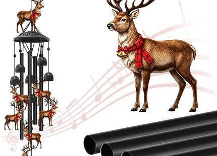 Christmas Deer Wind Chimes for Outside,Metal Chimes,Deer Gifts for Women