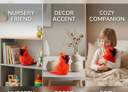 Frankiezhou Home Red Cardinal Bird Plush Toy - Realistic Northern Cardinal Stuffed Animals 6inch, Soft Plush Cardinal Animal Dolls, Cute Little Red Cardinal Plush for Your Friends