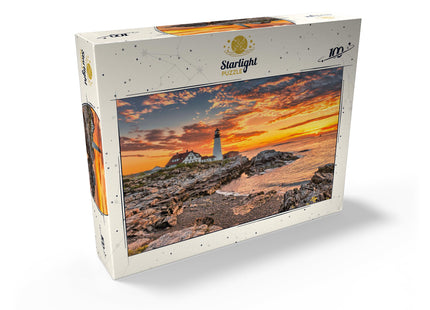MyPuzzle Portland Lighthouse At Sunrise in New England Maine USA - Premium 100 Piece Jigsaw Puzzle for Adults