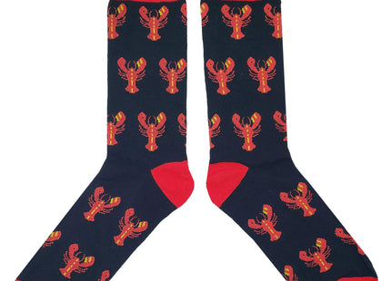 SockFly Fresh Lobster Dress Socks Funny Novelty Crazy Fun Design Men Size 8-12 Cotton Casual Crew Colorful Funky Fancy Socks Gift for Men