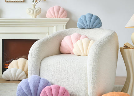 Mepherl Lavender Seashell Throw Pillows,13 Inch Shell Shaped Pillows Decorative Throw Pillow,Soft Seashell Plush Pillow Cushion for Bed Couch Living Room Home Decor