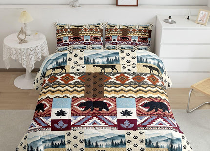 Feelyou Rustic Bear Comforter Set Kids Wild Animal Cute Deer Comforter