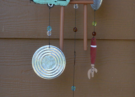 Sunset Vista Designs 91700 Rustic Outdoor Chimes Trailer Park Collection Wind Chime for Patios Porches and More, 30-Inch, Happy Camper Moose