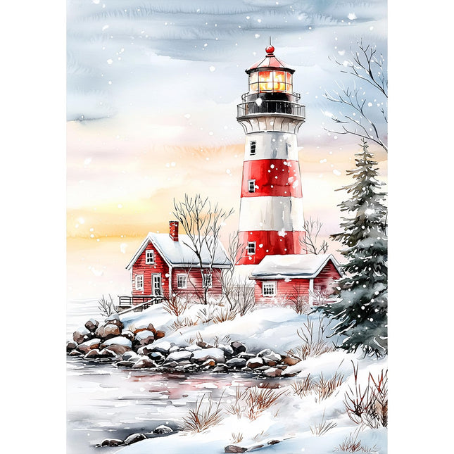 NAIMOER Lighthouse Diamond Art Kits for Adults Beginner, 5D Diamond Painting Kit, Full Drill Gem Art DIY Paint by Diamonds Dot, Diamond Painting Crafts for Home Wall Decor 12x16inch
