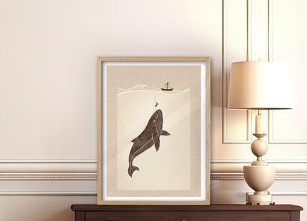 iHery 12x16in Jonah and the Whale Framed Christian Wall Art