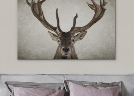 NWT Canvas Wall Art Wildlife Deer with Big Horn Painting Artwork for Home Decor Framed - 32x48 inches